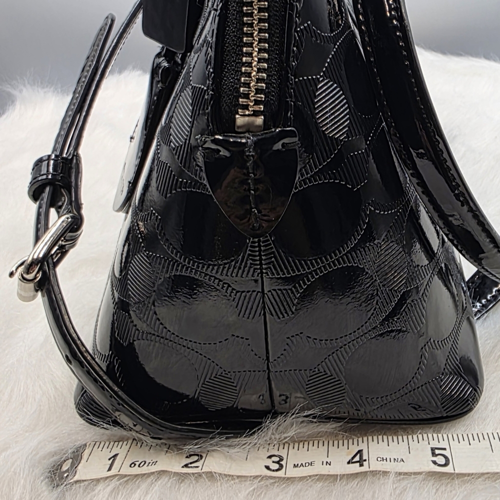 Coach Glossy Black Satchel - Picture 7 of 15